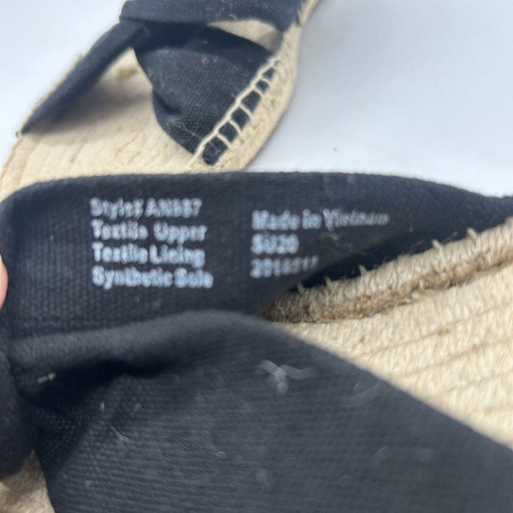 J.Crew Women's Twisted Knot Espadrille Sandals in Black Canvas Size 9.5 - Picture 6 of 8